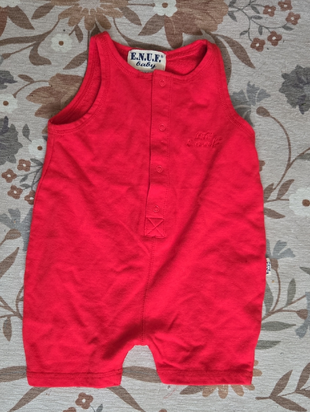 Vintage Enuf Baby Red Romper 6 To 9 Months